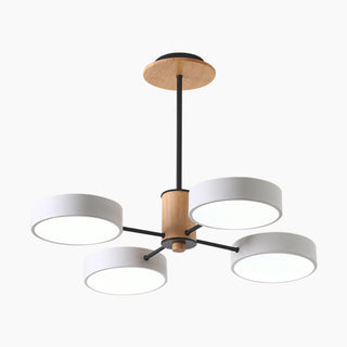 Iron wood branched pendant from below — modern LED hanging light