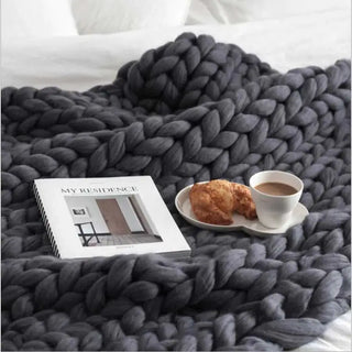 weighted knitted blanket wool comfort throw deep pressure touch product view