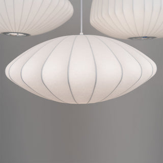 Suspension nordique - Lampe soucoupe lanterne blanche pour éclairage de salon