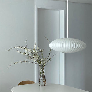 Nordic living room pendant with white lantern saucer