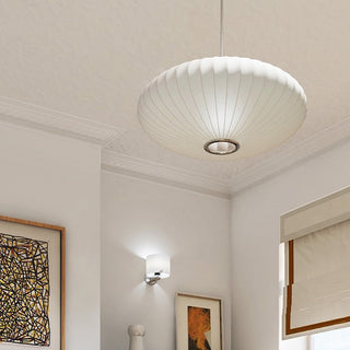 Suspension nordique - Lampe soucoupe lanterne blanche pour éclairage de salon