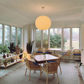 Suspension nordique - Lampe soucoupe lanterne blanche pour éclairage de salon