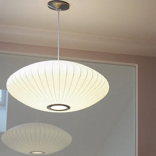 Suspension nordique - Lampe soucoupe lanterne blanche pour éclairage de salon