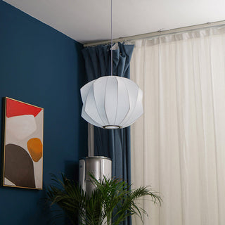 Suspension nordique - Lampe soucoupe lanterne blanche pour éclairage de salon