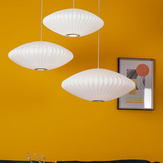 Suspension nordique - Lampe soucoupe lanterne blanche pour éclairage de salon