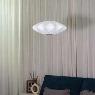 Suspension nordique - Lampe soucoupe lanterne blanche pour éclairage de salon