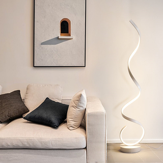 Contemporary Floor Lamp – Twisted Spiral Design | Dimmable LED Lighting