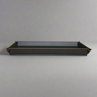 black desk organizer set modern vegan leather rose gold office accessories alternate view