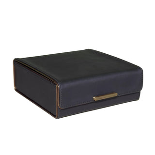 black desk organizer set modern vegan leather rose gold office accessories feature view