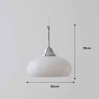 Small Nordic Bauhaus glass iron pendant — bedroom ceiling lamp