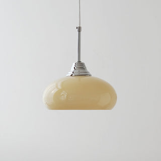 Glass iron pendant from below — Nordic Bauhaus small hanging light