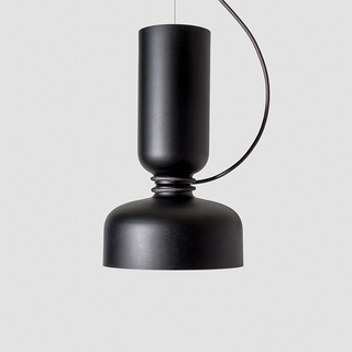 Contemporary Scandinavian metal pendant with clean lines
