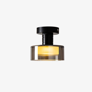 Iron frame Nordic ceiling lamp glass – LED hallway close-up