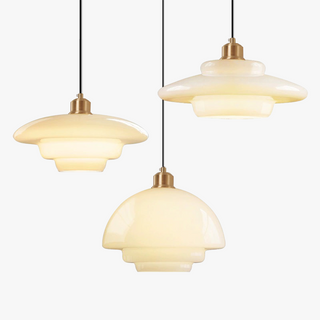Lámpara Colgante Nórdica de Cristal – Lámpara Colgante Minimalista con Elegante Pantalla de Cristal