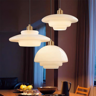 Nordic minimalist pendant casting soft glass glow
