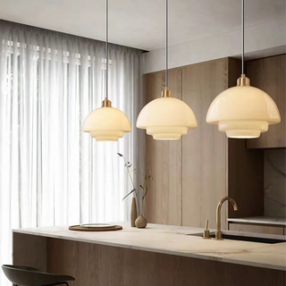 Suspension en verre nordique – Suspension minimaliste avec abat-jour en verre élégant
