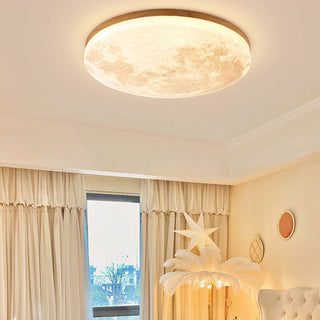 Round moon LED ceiling lamp, modern soft glow lighting