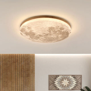 Modern moon round ceiling light, soft glow LED fixture