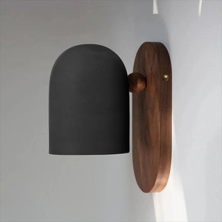 Ball shaped walnut frame Nordic wall lamp — modern sconce