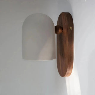 Walnut frame ball Nordic wall sconce detail — modern lamp