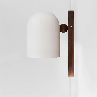 Nordic walnut ball shaped wall lamp angle — modern sconce
