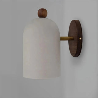 Nordic modern walnut ball shaped wall sconce illuminated