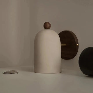 Walnut frame Nordic ball shaped wall lamp — modern sconce