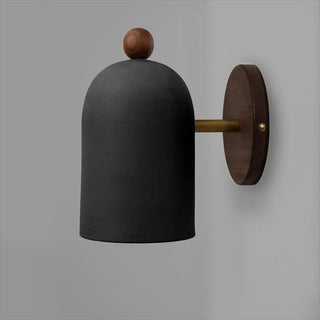 Nordic walnut wall sconce modern ball shaped — walnut frame lamp