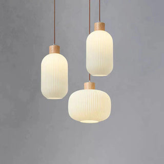 Vintage pendant light with lantern glass shade