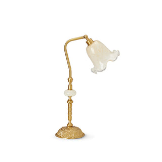 Solid brass floral lamp front — vintage flower lampshade design