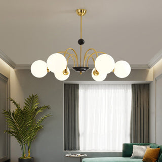 Nordic 3-globe chrome chandelier side — glass ceiling light