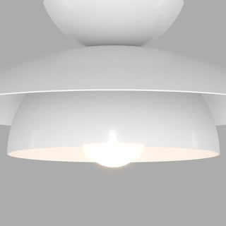 Modern round white dimmable LED pendant — metal hanging fixture