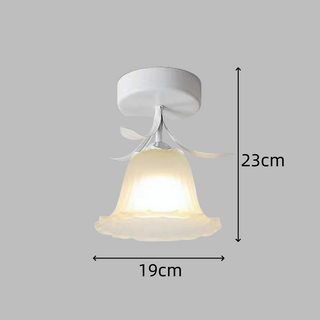 Iron glass flower ceiling light installed, creative mini