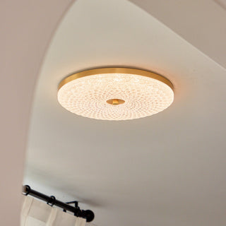 Copper creative ceiling lamp LED – crystal accent side view