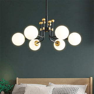Modern sputnik ceiling chandelier black gold iron design