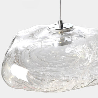 White cloud glass pendant showing smooth frosted surface