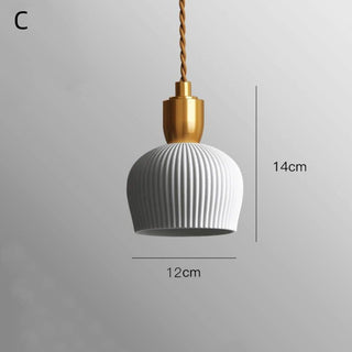 Suspension en céramique - Luminaire cocon laiton rétro avec longueur de suspension ajustable