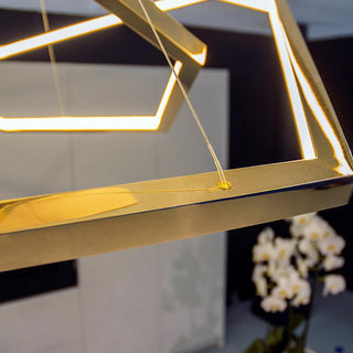 Geometric Pendant Light – Modern Ceiling Light | Gold Metal Polygon Fixture