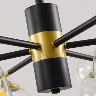 Gold LED sputnik chandelier side — modern 7-light tier
