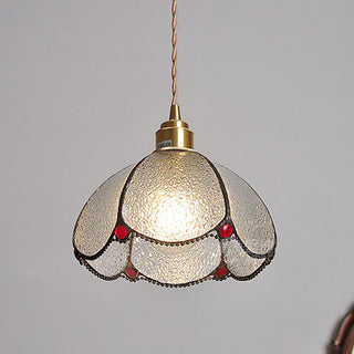 Tiffany dome pendant hanging — stained glass vintage ceiling lamp