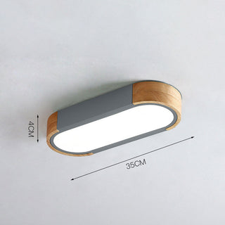 Hallway ceiling fixture with wood metal, minimalist modern lamp