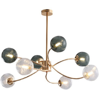 Gold brass farmhouse pendant setting — glass iron wide
