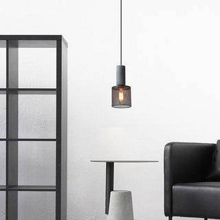 Iron grey pendant showing brushed metal texture