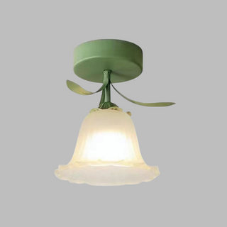Flower ceiling fixture in iron glass, creative mini light