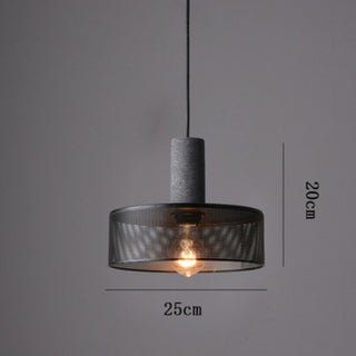 Suspension gris fer - Lampe suspendue moderne avec abat-jour en métal noir