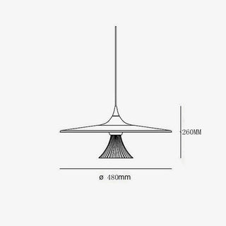 Flying saucer pendant in interior — concrete modern hanging lamp