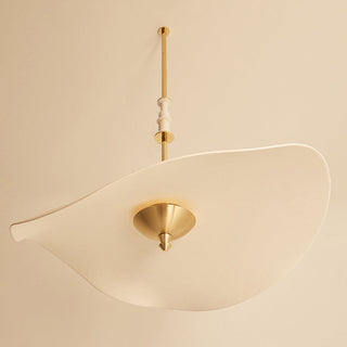 Metal lotus LED chandelier Art Deco gold dining room ceiling