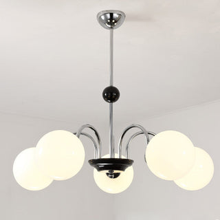 Nordic chrome 3-globe glass chandelier — ceiling light for living room