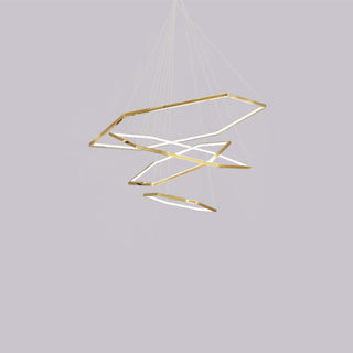 Gold metal polygon pendant ceiling – geometric modern fixture