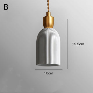 Suspension en céramique - Luminaire cocon laiton rétro avec longueur de suspension ajustable